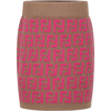FENDI BROWN SKIRT FOR GIRL WITH DOUBLE FF