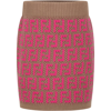 Fendi Ff-motif Knitted Skirt In Fuchsia