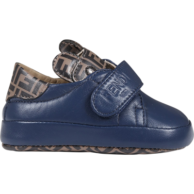 Fendi Kids' Blue Sneakers For Baby