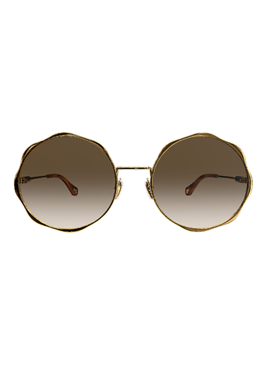 Chloé Ch0184s Sunglasses In Gold Gold Brown