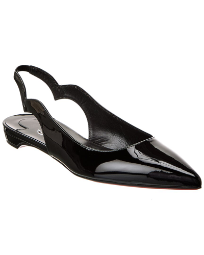 Christian Louboutin Hot Chickita Patent Slingback Flat In Black