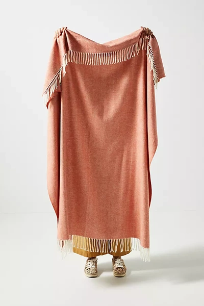 Lands Downunder Solid Herringbone Throw Blanket By  In Orange Size One Size In Orange