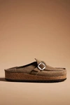 Birkenstock Buckley Suede Moccasin Clog In Grey Taupe At Urban Outfitters In Beige