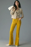 Pilcro The Icon Low-rise Chop Pocket Flare Jeans In Yellow