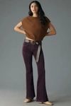 Pilcro The Icon Low-rise Chop Pocket Flare Jeans In Purple