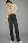 Paige Sasha High Rise Straight Jeans In Black