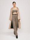 Reformation Brown Mason High-waisted Trousers In Brown Plaid