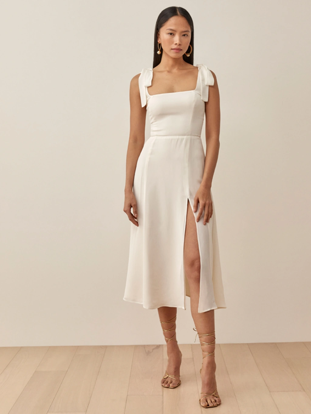 reformation milan dress ivory Reformation Ronda Silk Dress | Ivory