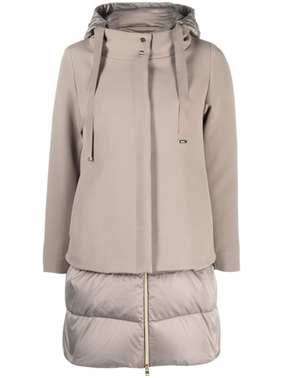 Herno Double-layered Padded Coat In Grey