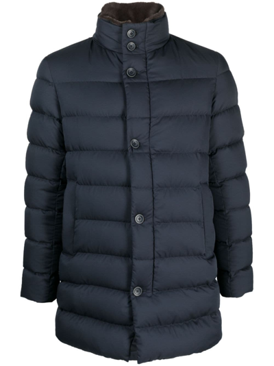 Herno Padded High-neck Coat In Blue
