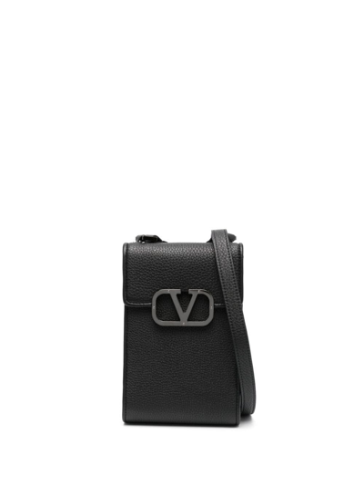 Valentino Garavani Vlogo Signature Messenger Bag In Black