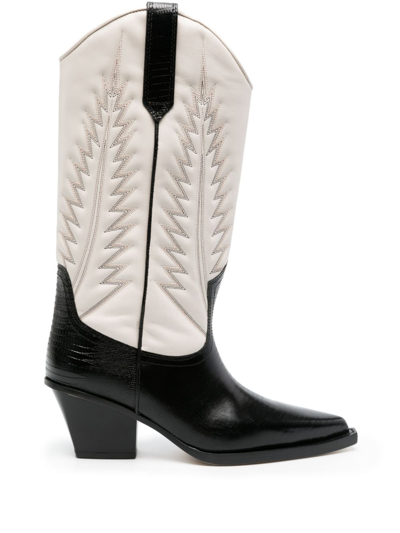 Paris Texas Rosario 72mm Western Leather Boots In White