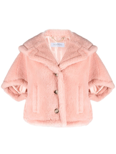 Max Mara Cambusa Teddy Cape In Rose