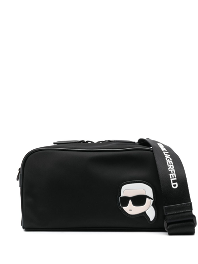 Karl Lagerfeld Ikonik-motif Camera Bag In Black