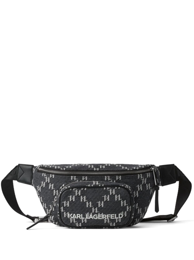 Karl Lagerfeld K/monogram Zip Belt Bag In Gray