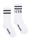 Dsquared2 Logo-print Striped Cotton Socks In Dqc29