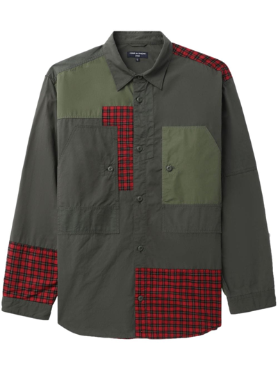 Comme Des Garçons Homme Deux Panelled Button-up Cotton Shirt In Green