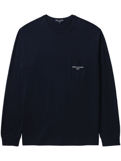 Comme Des Garçons Homme Deux Logo-print Cotton Sweatshirt In Black