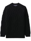 Comme Des Garçons Homme Deux Geometric-pattern Wool Jumper In Black