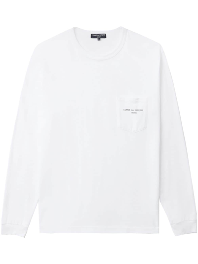 Comme Des Garçons Homme Deux Logo-print Cotton Sweatshirt In White