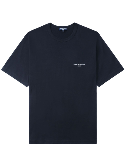 Comme Des Garçons Homme Deux Logo-print Cotton T-shirt In Blue