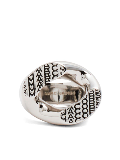 Marc Jacobs Monogram Signet Polished-finish Ring In Silver