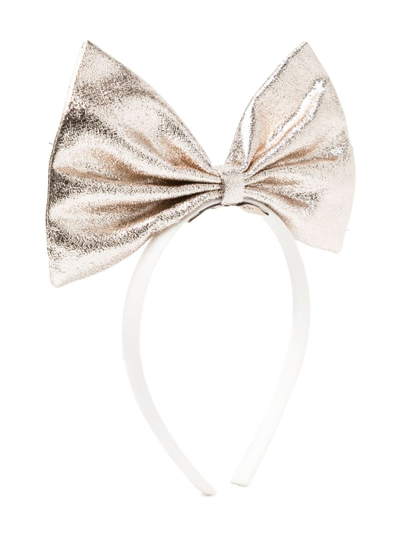 Hucklebones London Kids' Giant Bow Hair Band In Neutrals