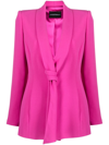 Emporio Armani Knot-front Crepe Cady Jacket In Pink