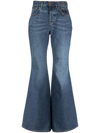 Chloé High-rise Heart-pocket Wide-leg Denim Jeans In Blue