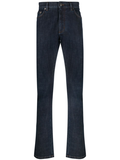 Zegna Mid-rise Slim-fit Jeans In Blue