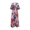 EMILY AND FIN CHLOE WRAP DRESS IN PINK ASHILAH FLORAL PRINT