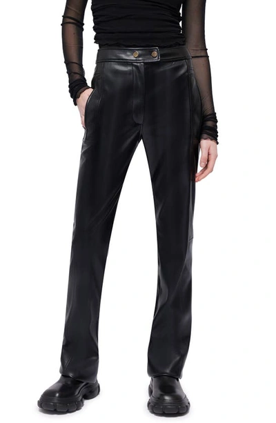 Simkhai Dahlia Faux Leather Straight Leg Pants In Black