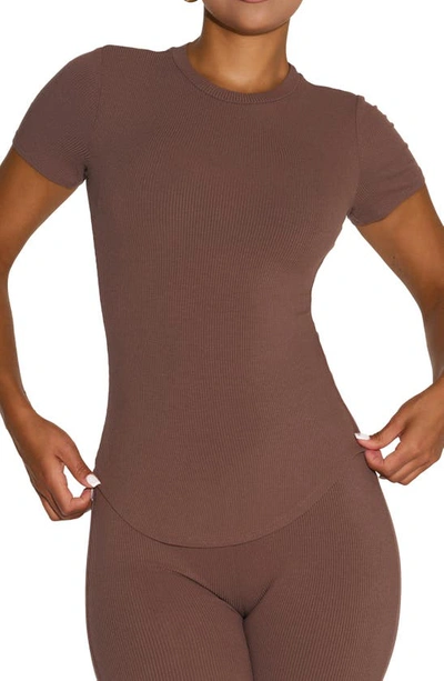 Naked Wardrobe The Rib T-shirt In Taupe