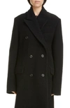 Acne Studios Oversized Double-breasted Wool-felt Coat In Black