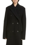 Acne Studios Oversized Double-breasted Wool-felt Coat In 900 Black