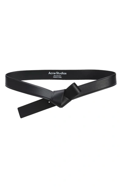 Acne Studios Knot-detail Leather Belt In Black