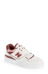 New Balance 550 Basketball Sneaker In Sea Salt/ Washed Burgundy