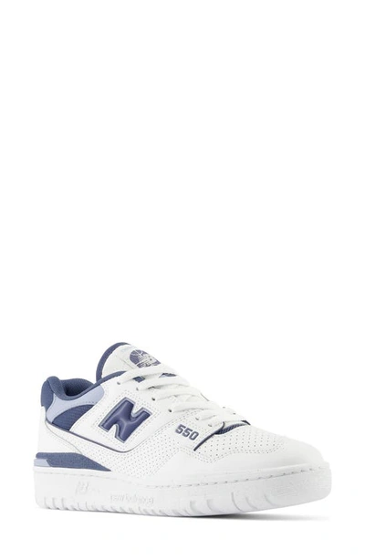 New Balance 550 Basketball Sneaker In White/ Vintage Indigo