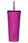 Corkcicle 24-ounce Insulated Cup With Straw In Berry Punch