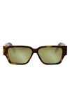 Dior Cd Diamond S5i 56mm Geometric Sunglasses In Blonde Havana / Brown Mirror