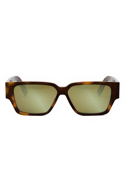 Dior Cd Diamond S5i 56mm Geometric Sunglasses In Brown