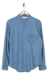 Ecothreads Long Sleeve Button-up Shirt In Medium Denim
