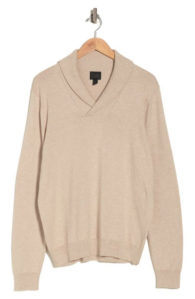 14th & Union Shawl Collar Sweater In Ivory Sand Heather
