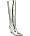 Sam Edelman Vance Pointed Toe Knee High Boot In Soft Silver Liquid Metallic
