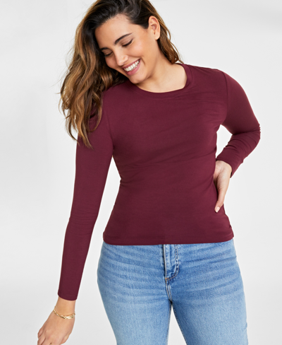 On 34th Women's Modal Crewneck Top, Created For Macy's In Port Royale