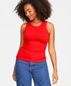 On 34th Women's Ribbed High-neck Tank Top, Xxs-4x, Created For Macy's In Fiery Red