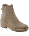 Giani Bernini Women's Vedaa Memory Foam Wedge Booties, Created For Macy's In Mushroom Micro