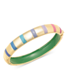 On 34th Gold-tone Enamel Hinge Bangle Bracelet, Created For Macy's In Multi