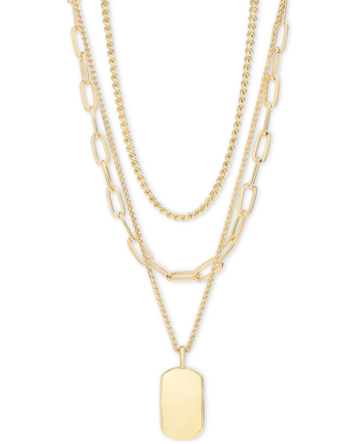 On 34th 3-row Chain Pendant Necklace, 16" To 19" + 2" Extender, Created For Macy's In Gold
