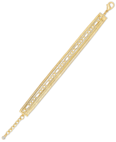 On 34th Multi-row Bracelet, 7" + 1" Extender, Created For Macy's In Gold